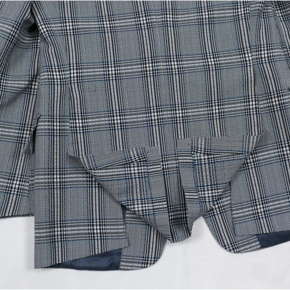 VTG 1970s Plaid 2 Pc Suit 38R 33 x33 Flare Leg Retro Griffon Allens USA Made